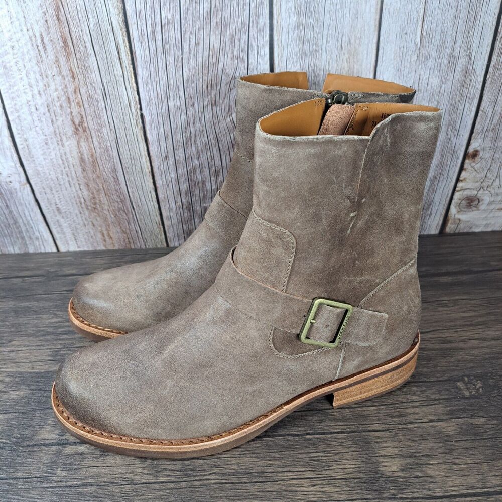 Kork-Ease Kennedy Suede Leather Zipper Boot Women's Sz 7 M Distressed Taupe(VGC)